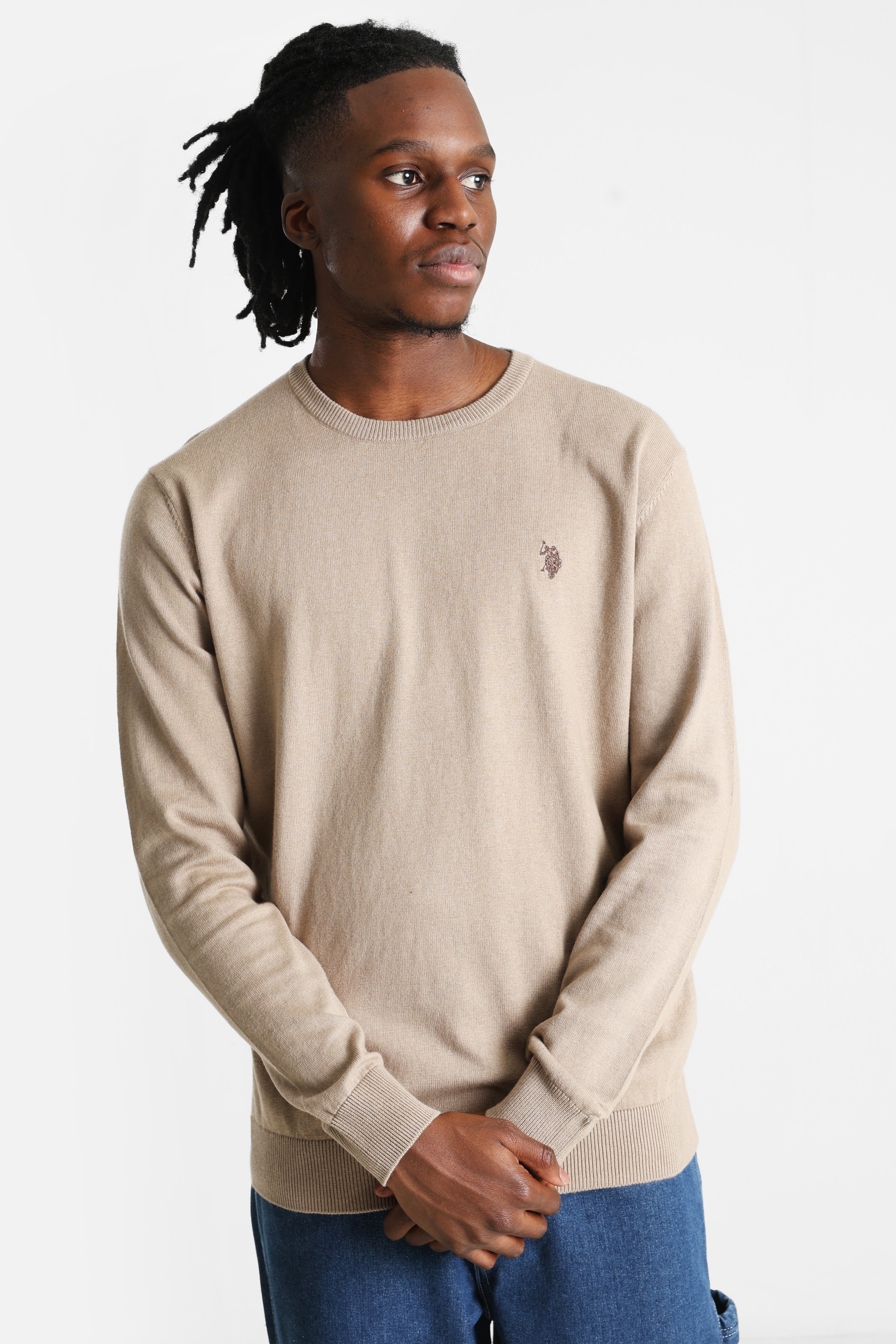 Leon Feinstrickpullover - Beige