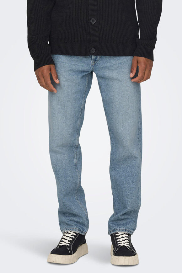 Edge Straight Loose Fit Jeans L32 - Light Blue Denim