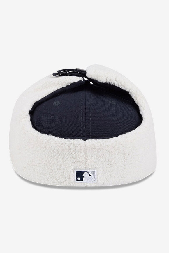 Fleece Trapper cap - Dark Navy + White