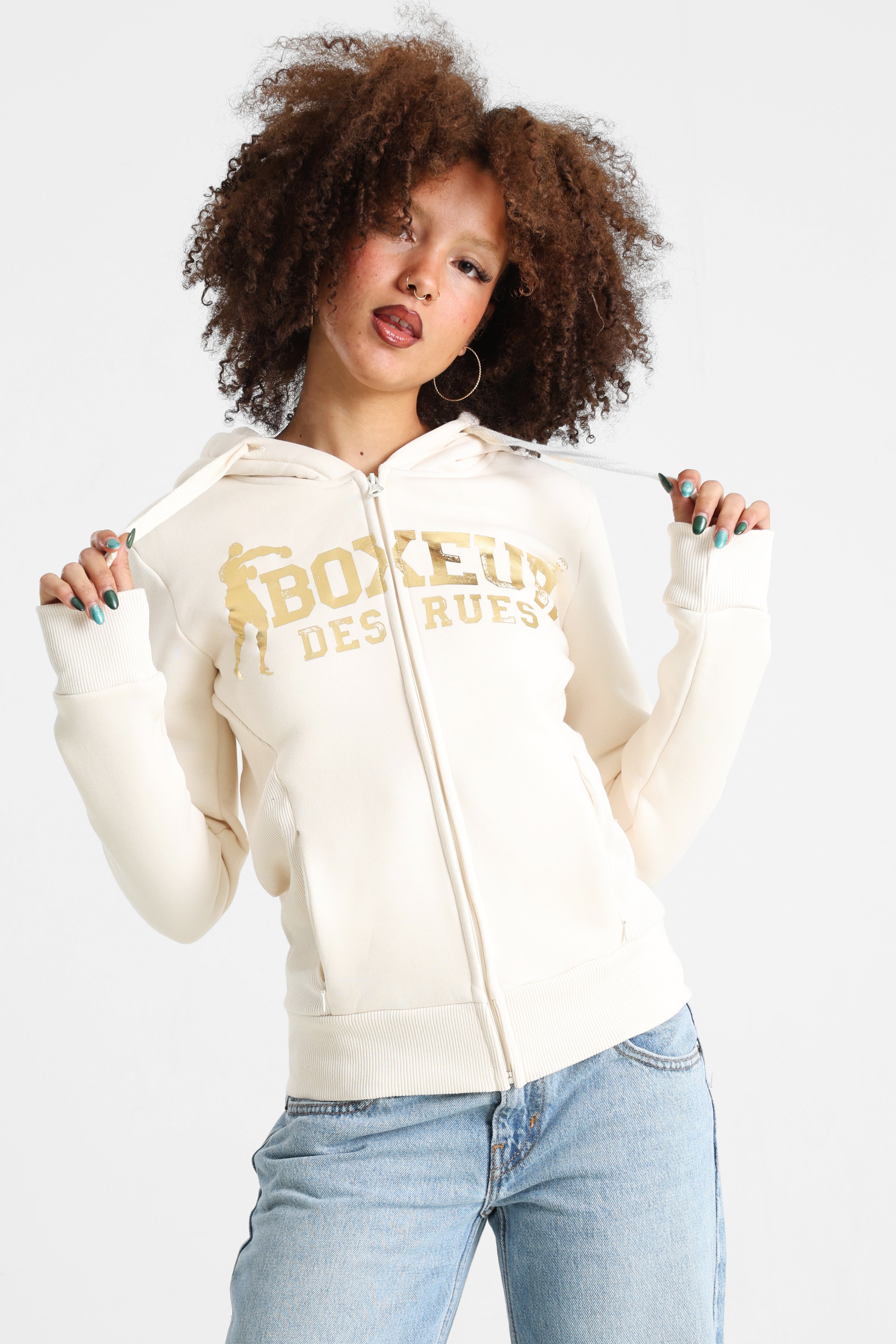 Kapuzensweatjacke - Butter