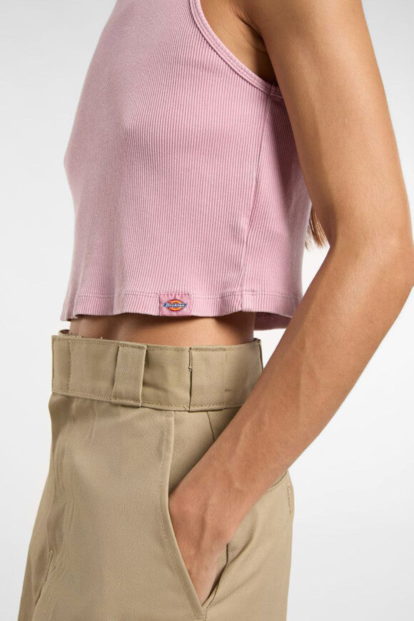 Plentywood Geripptes Crop Tanktop - Old Rose