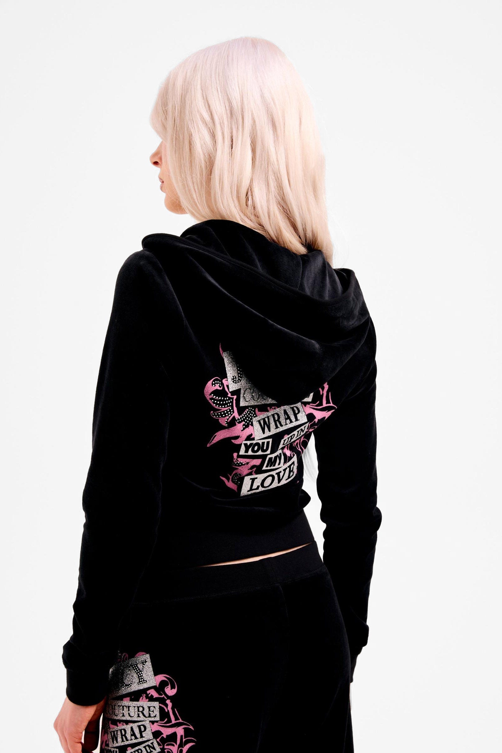 Crop Samt Jacke - Black