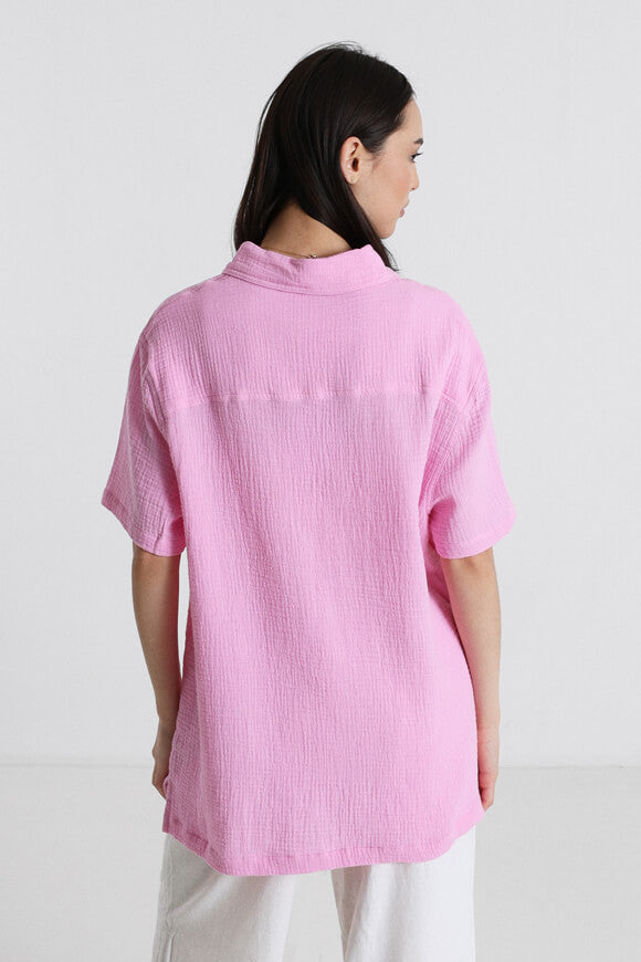 Musselin Oversize Hemd - Rosa