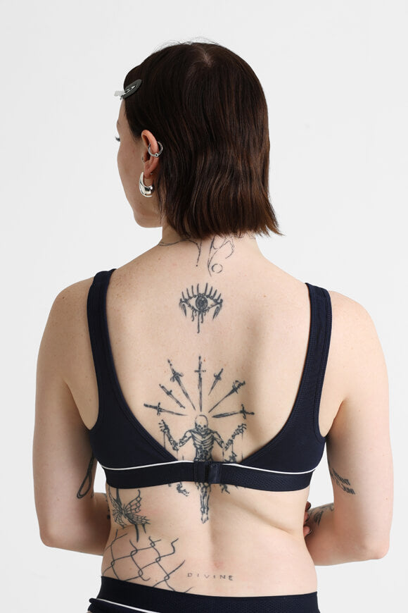 Geripptes Bralette - Navy