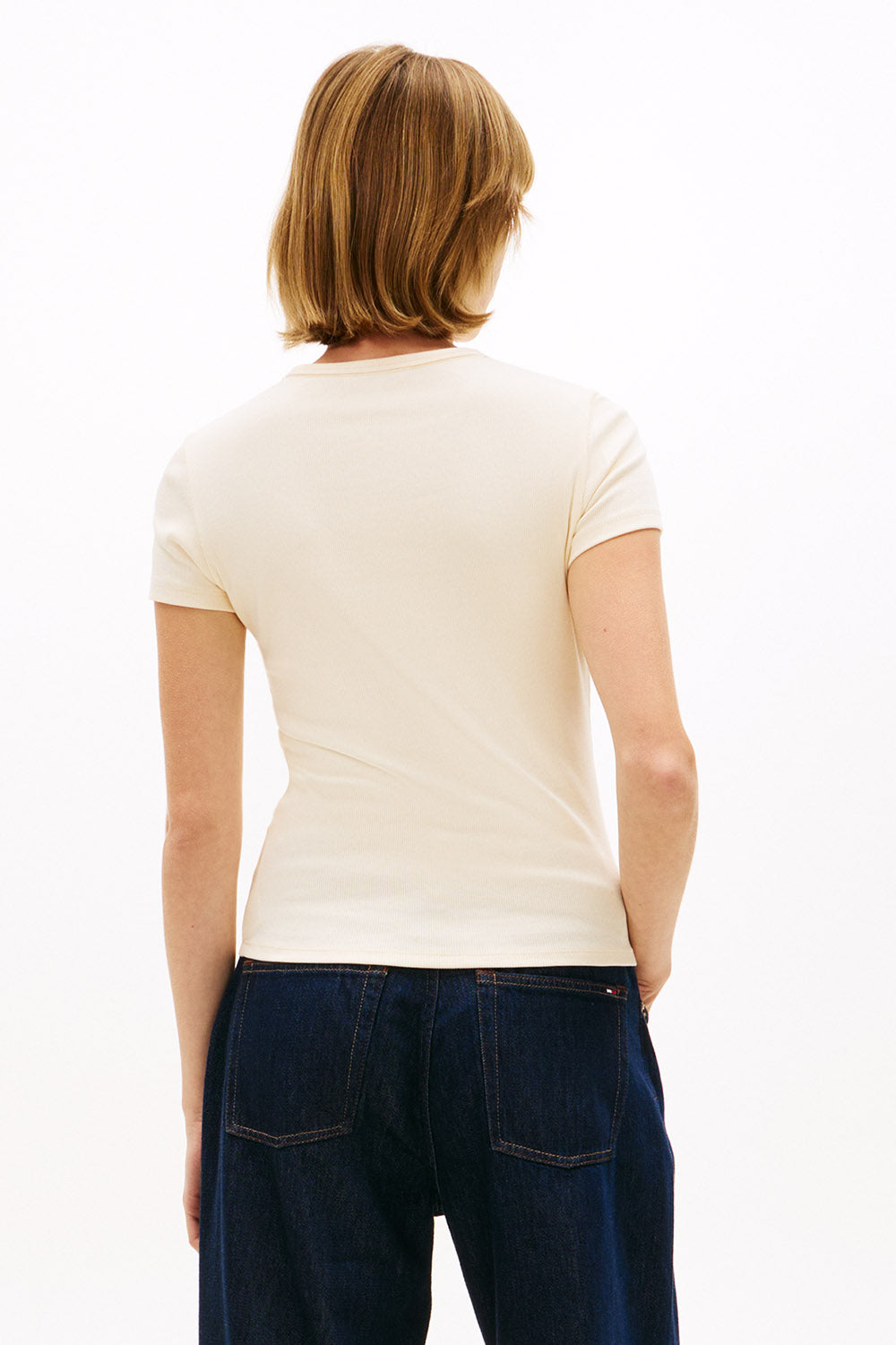 Essential geripptes T-Shirt - Almost Yellow
