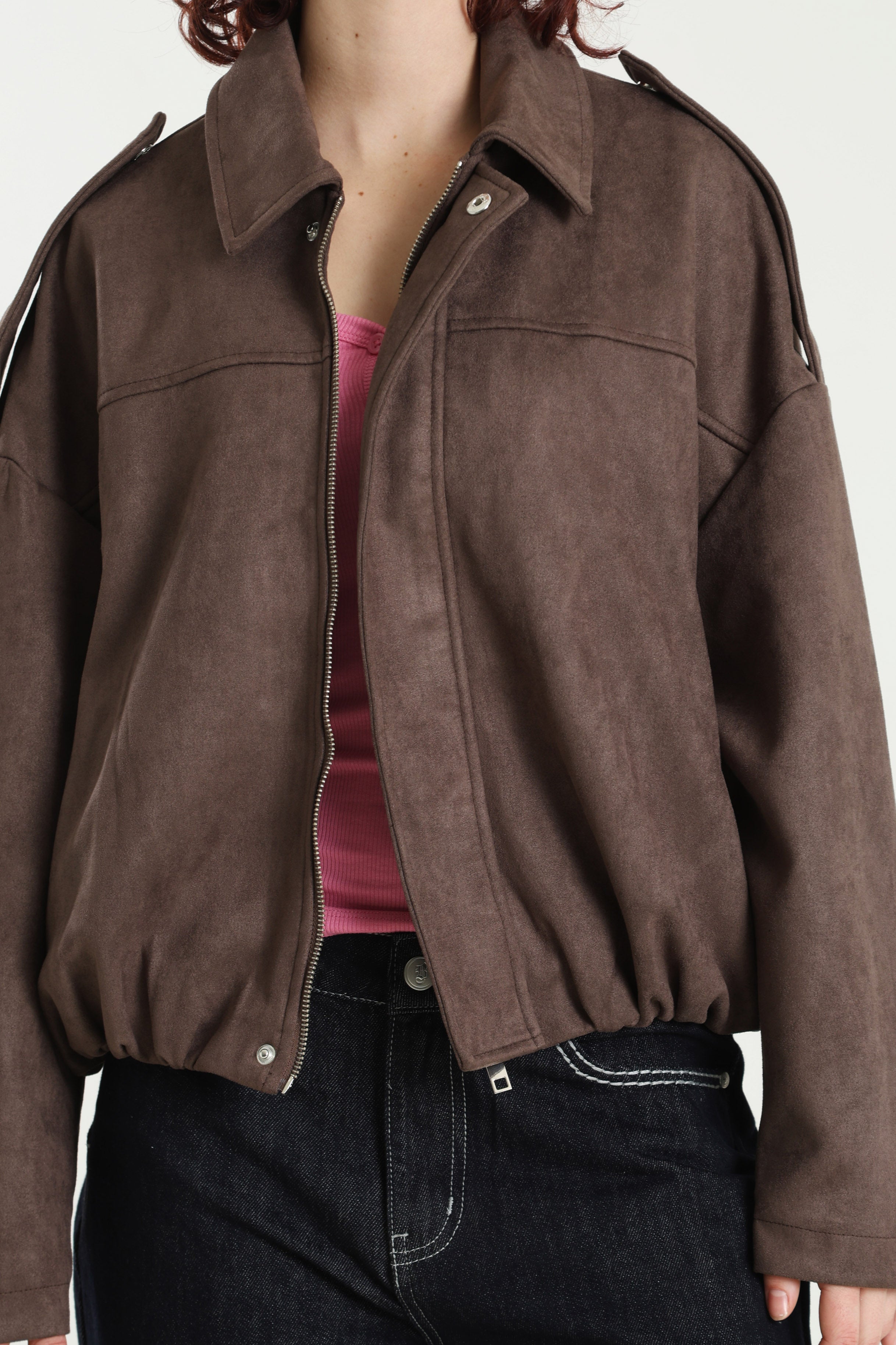 Kunstwildleder Jacke - Brown
