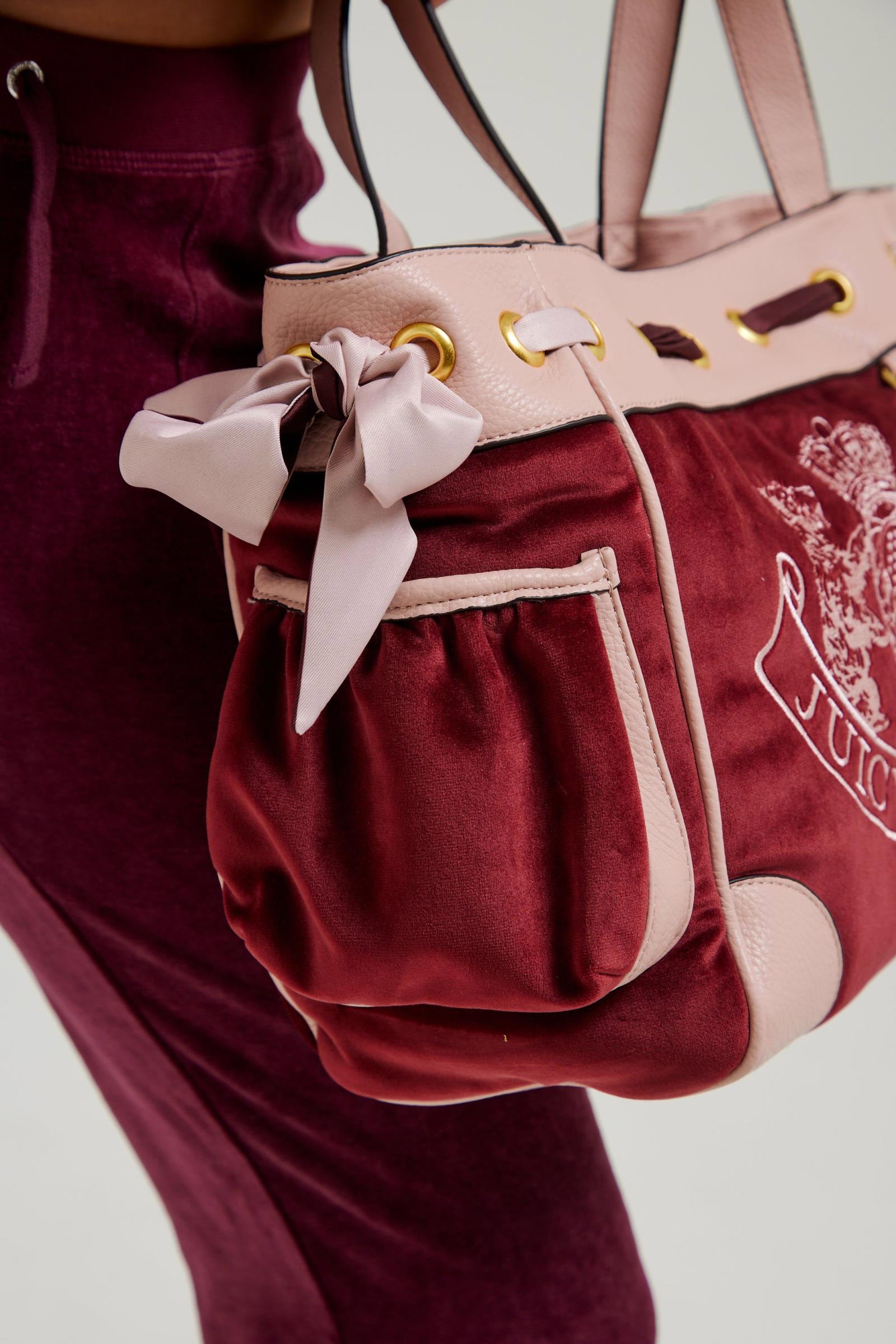 Daydreamer Samt Shopper - Red + Pink