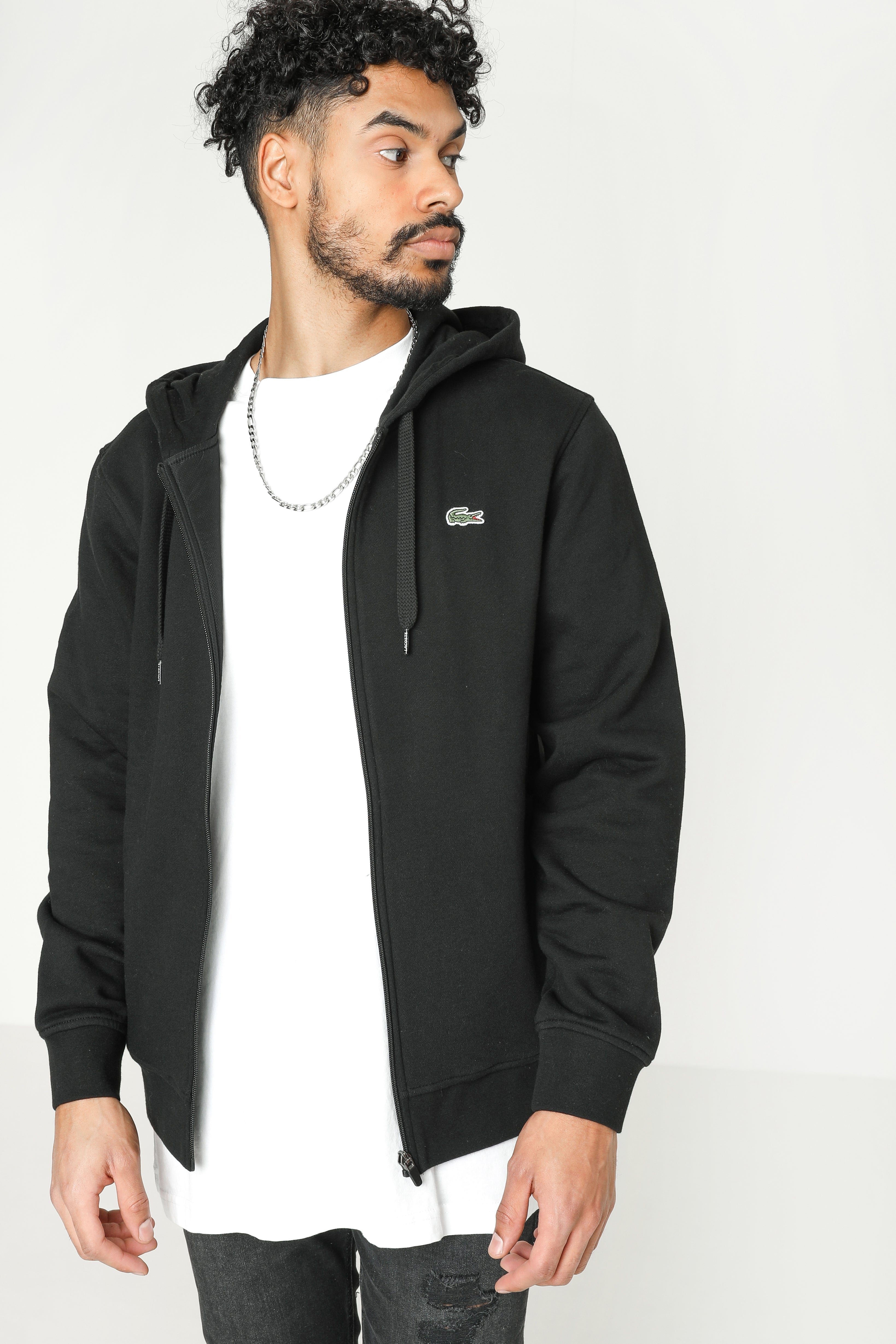 Kapuzensweatjacke - Schwarz