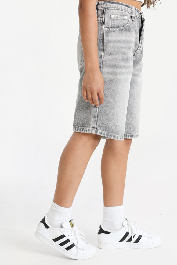 Baggy Fit Jeansshorts - Gewaschen Schwarz