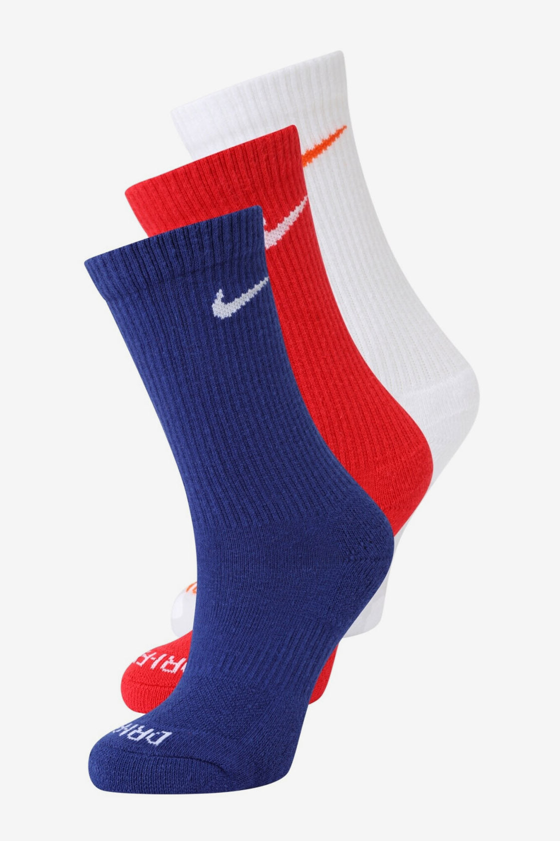 Dreierpack Socken - Blue + Red + White