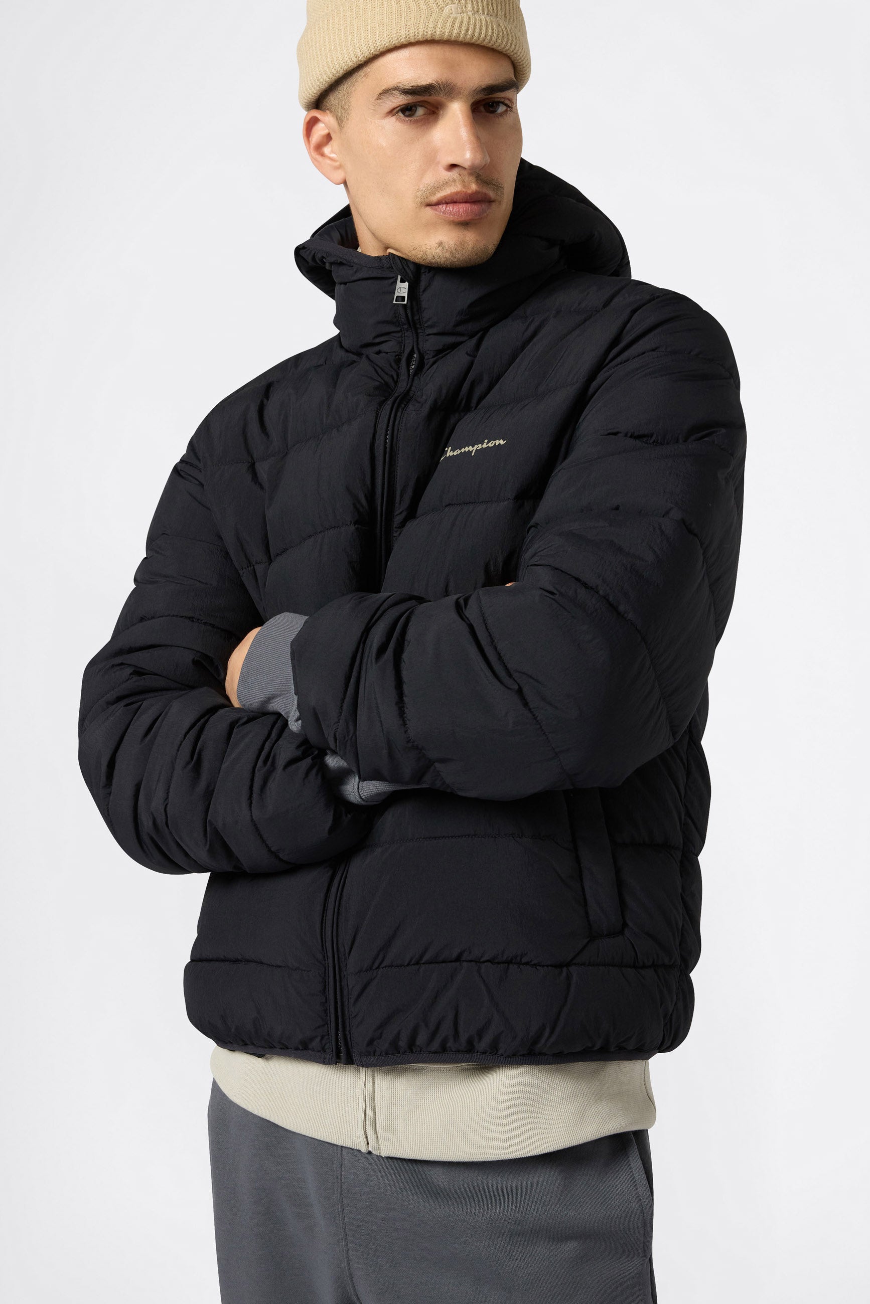 Leichte Pufferjacke - Schwarz