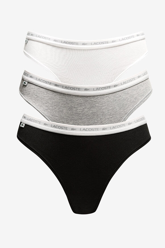 Dreierpack Strings - Black + White + Silver Heather