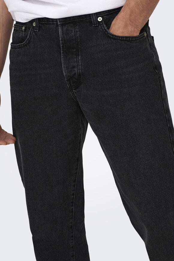 Edge Straight Loose Fit Jeans L32 - Black Denim