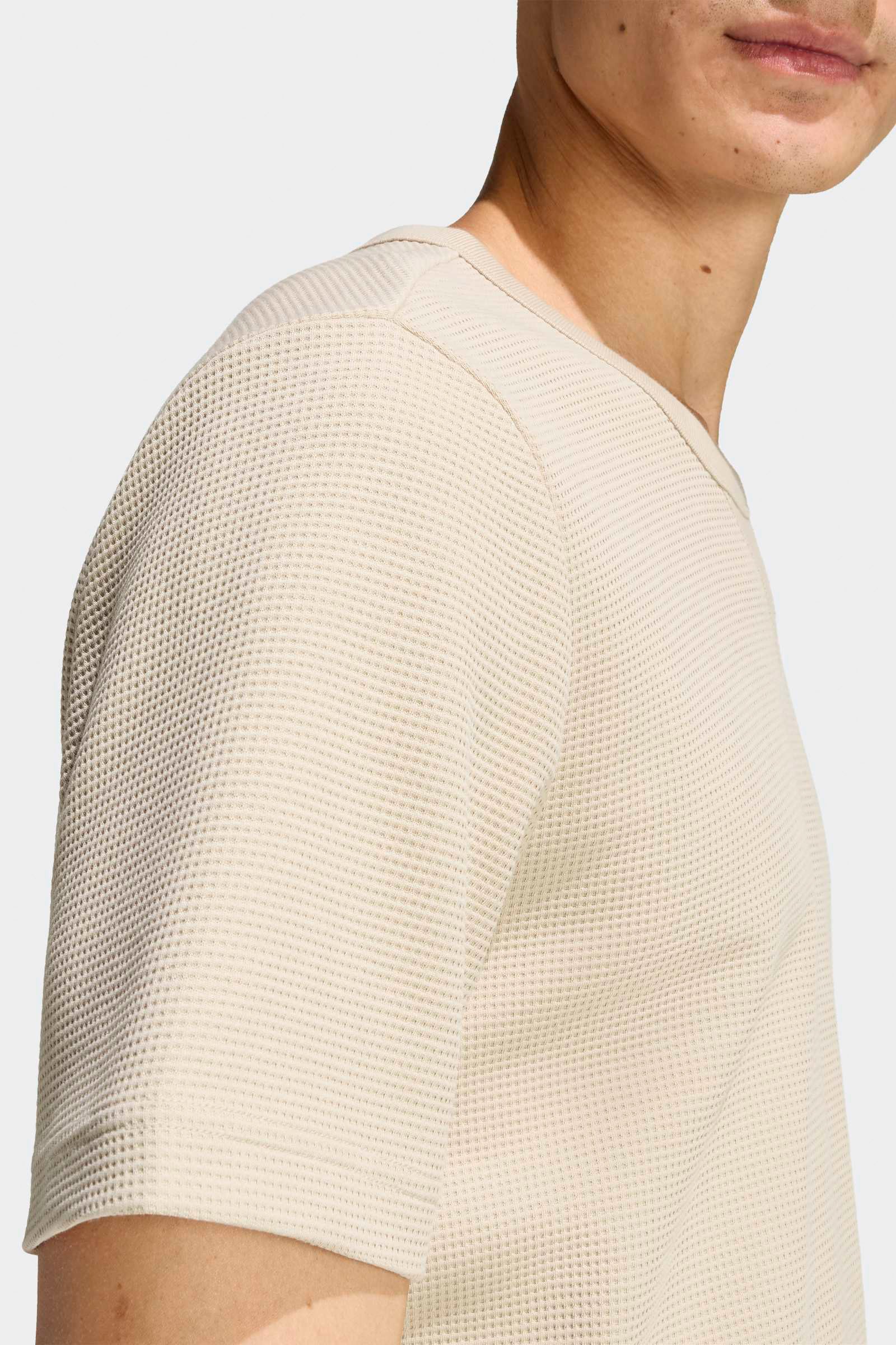 T-Shirt mit Waffelstruktur - Stone Khaki