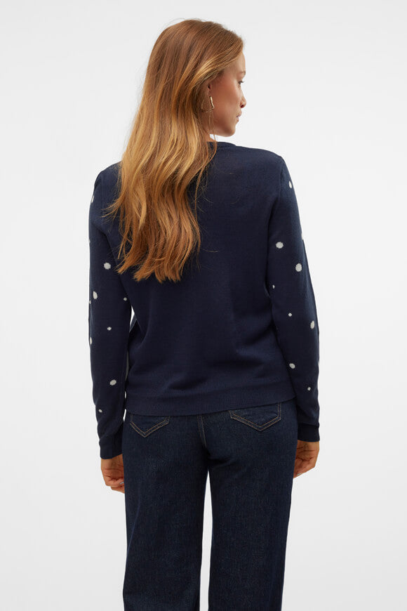 Snowy Deer Weihnachtsstrickpullover - Navy Blazer