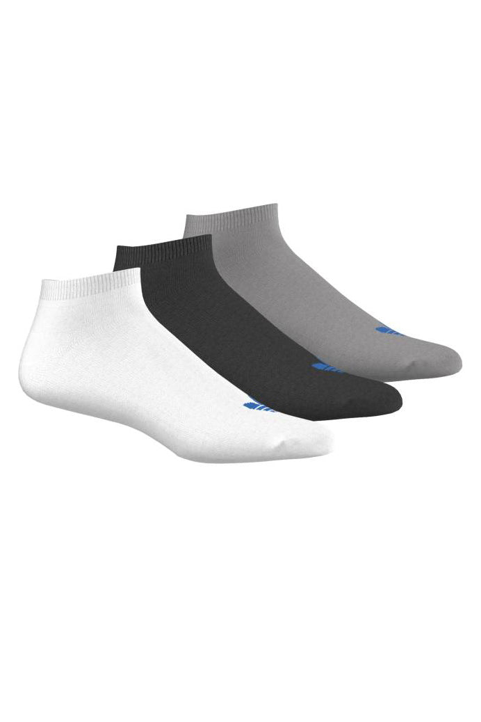 Dreierpack Socken - Weiss + Schwarz + Grau meliert