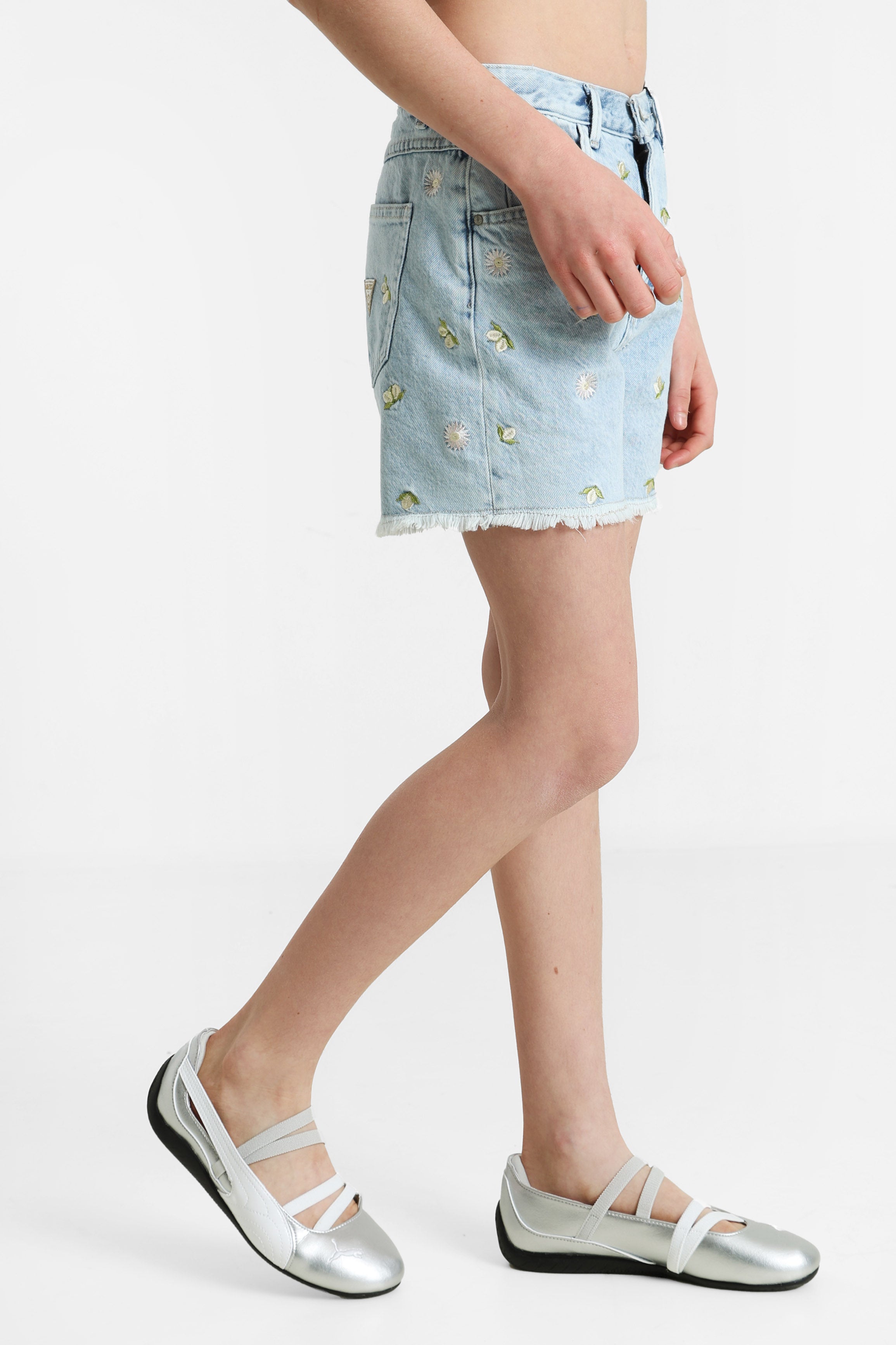 Jeansshorts - Light Blue Denim