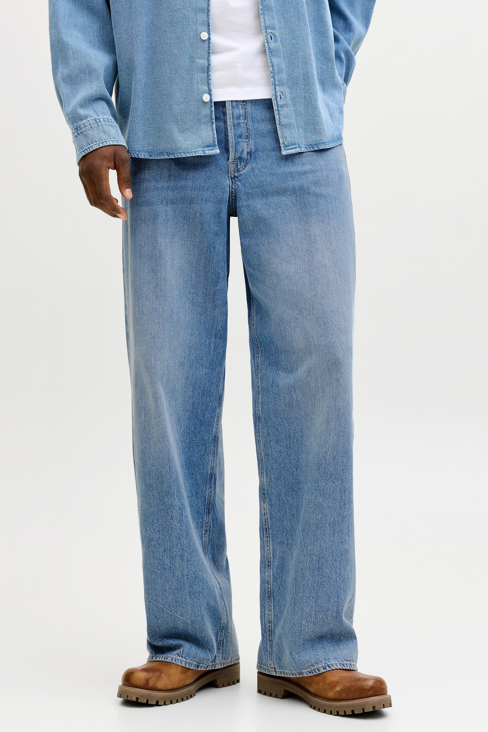 200 JJIDAVE Baggy Fit Jeans L32 - Blue Denim