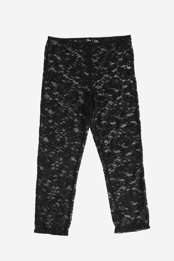 Spitzen Capri Leggings - Schwarz