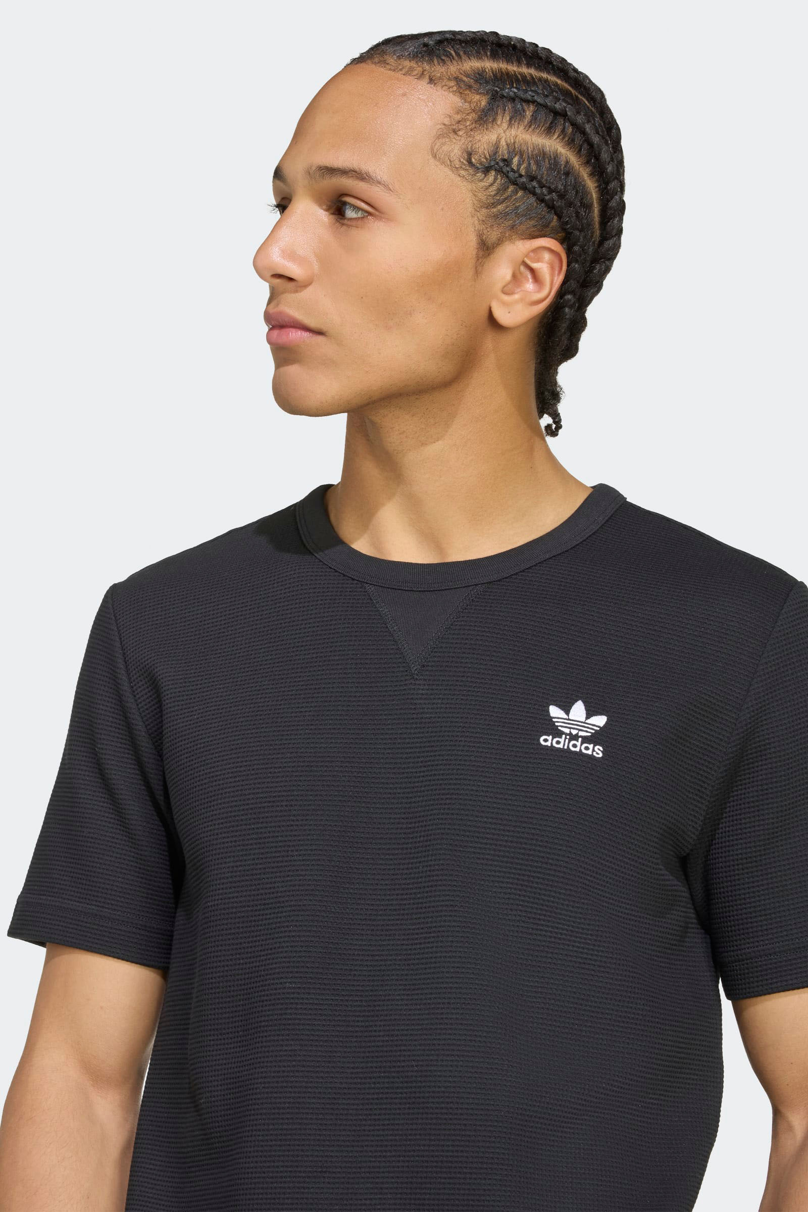 T-Shirt mit Waffelstruktur - Black