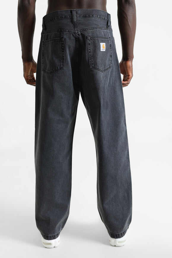 Landon Loose Tapered Fit Jeans - Black Heavy Stone Wash