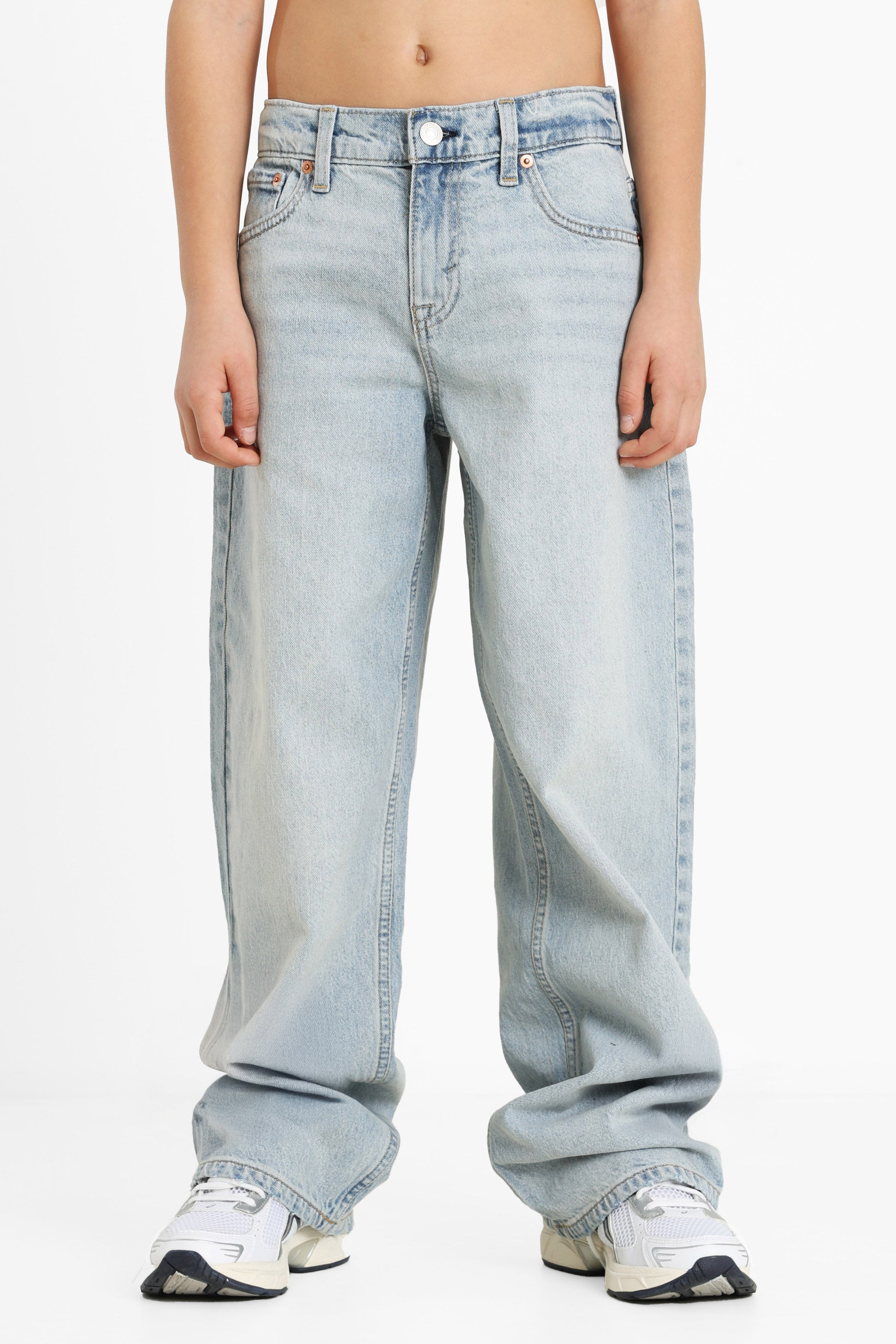 Stay Baggy Taper Jeans - Baby Blue