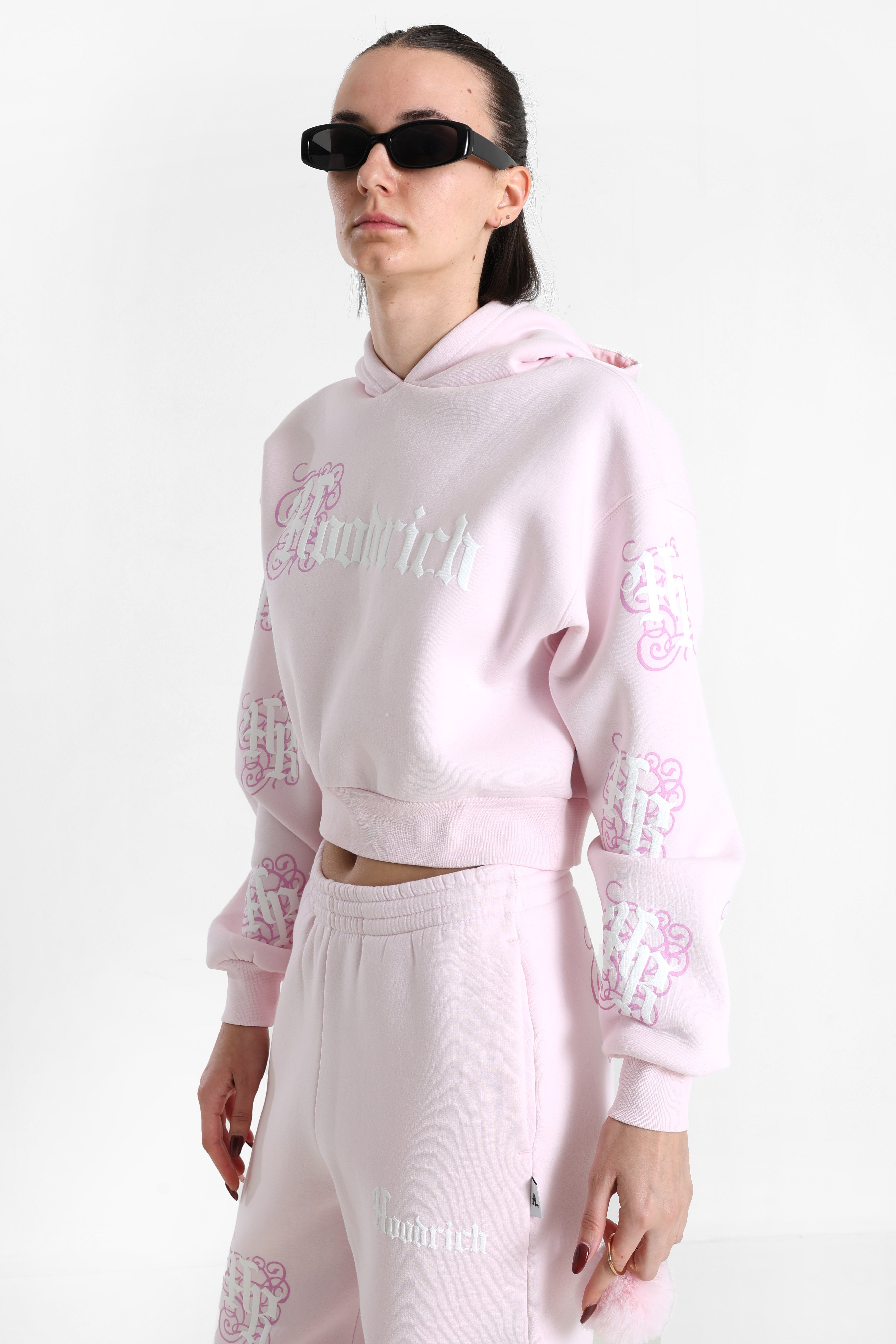 Crop Kapuzensweatshirt - Festival Bloom