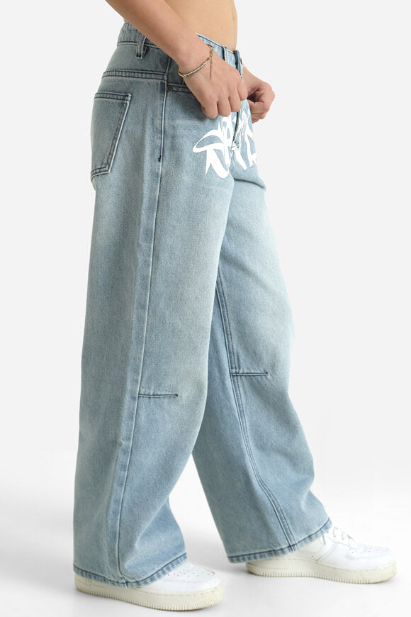 Baggy Fit Jeans - Hellblau Denim