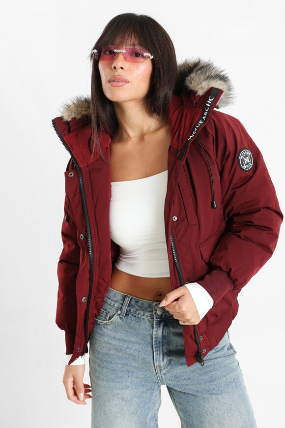 Wattierte Bomberjacke - Bordeaux