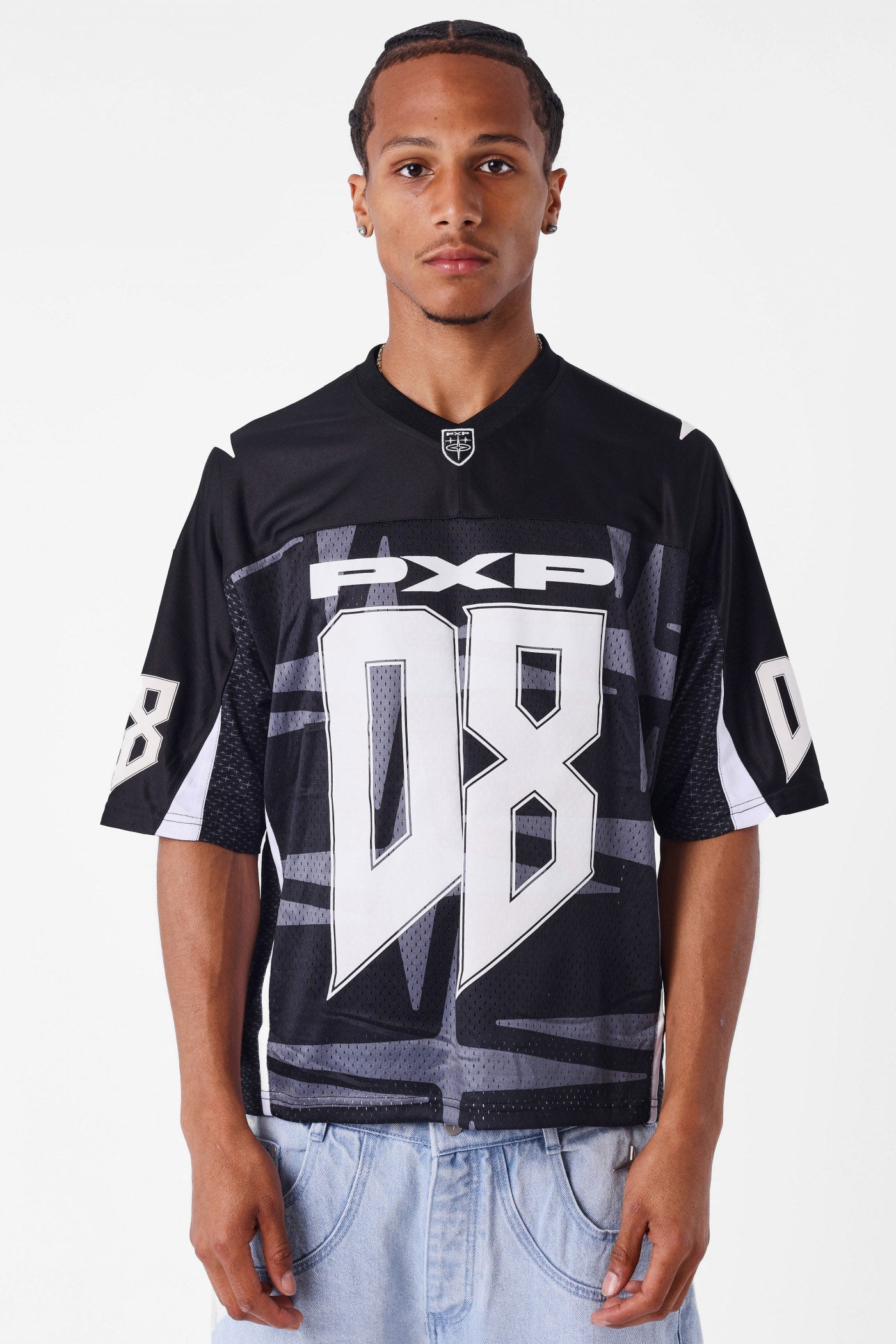 Mesh Oversize T-Shirt - Black + Grey + White