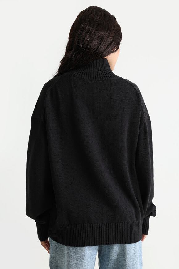 Logo Embro Oversize Strickpullover - Black