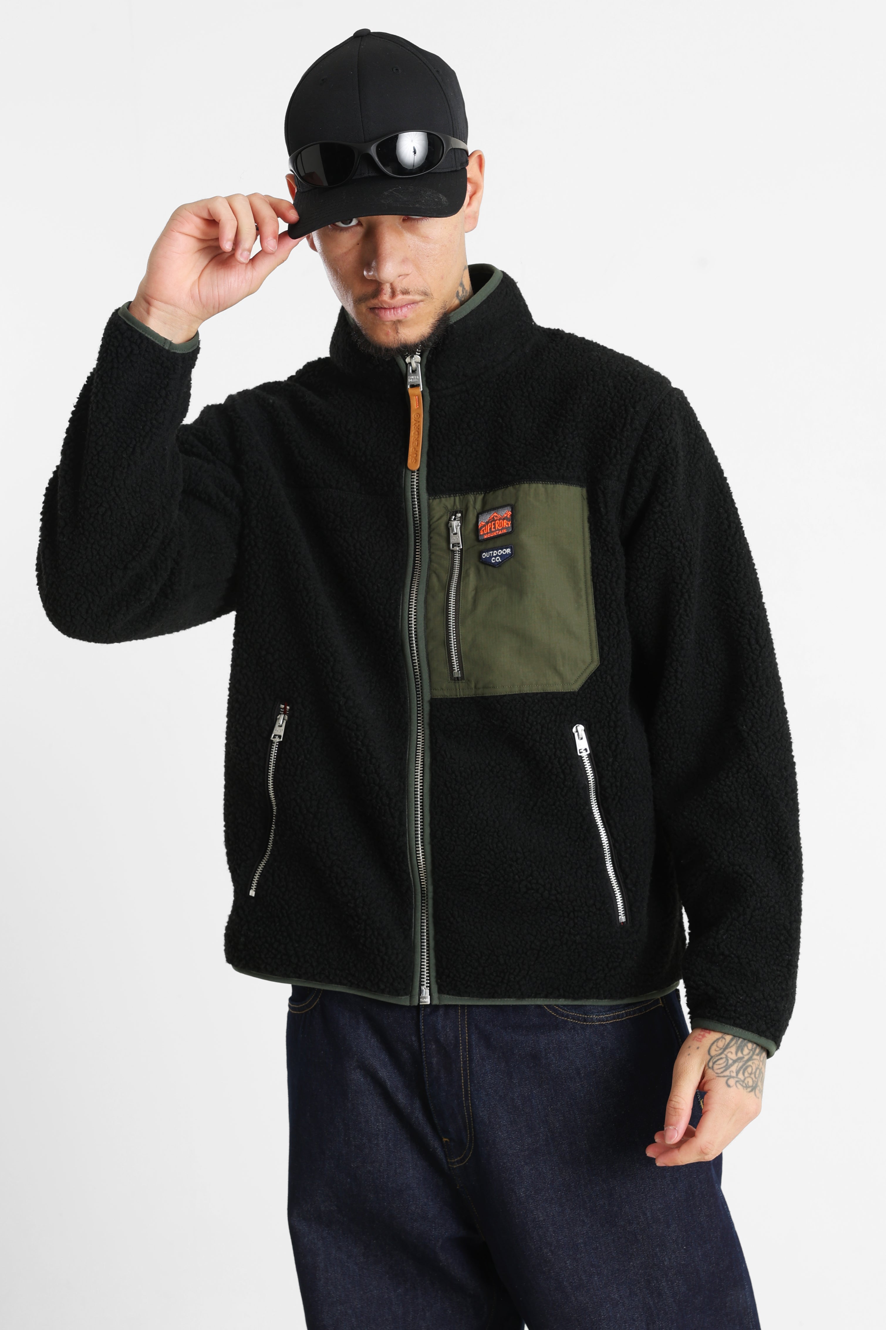 Vintage Retro Teddy Jacke - Black