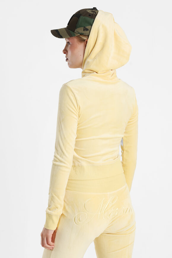 Samt Crop Jacke - Hellgelb