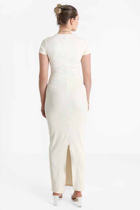 Geripptes Maxikleid - Creme
