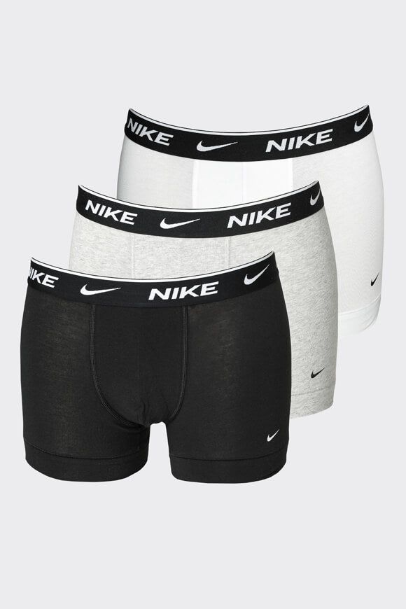 Dreierpack Boxershorts - Weiss + Schwarz + Grau meliert