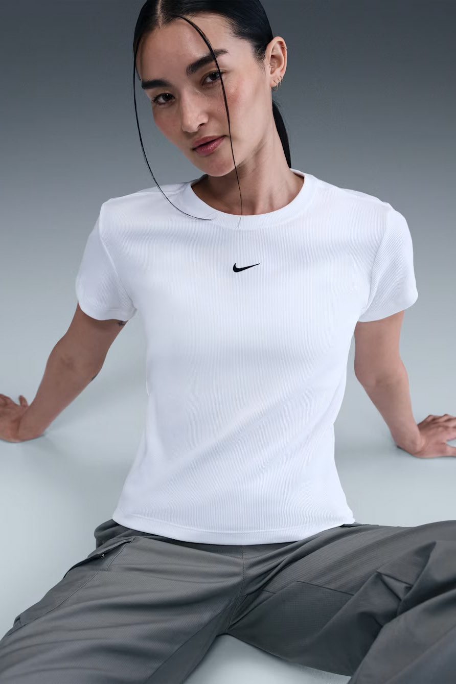 Geripptes T-Shirt - White