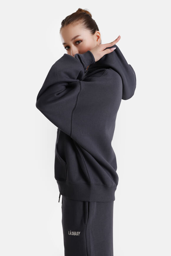 Oversize Kapuzensweatjacke - Dunkelgrau