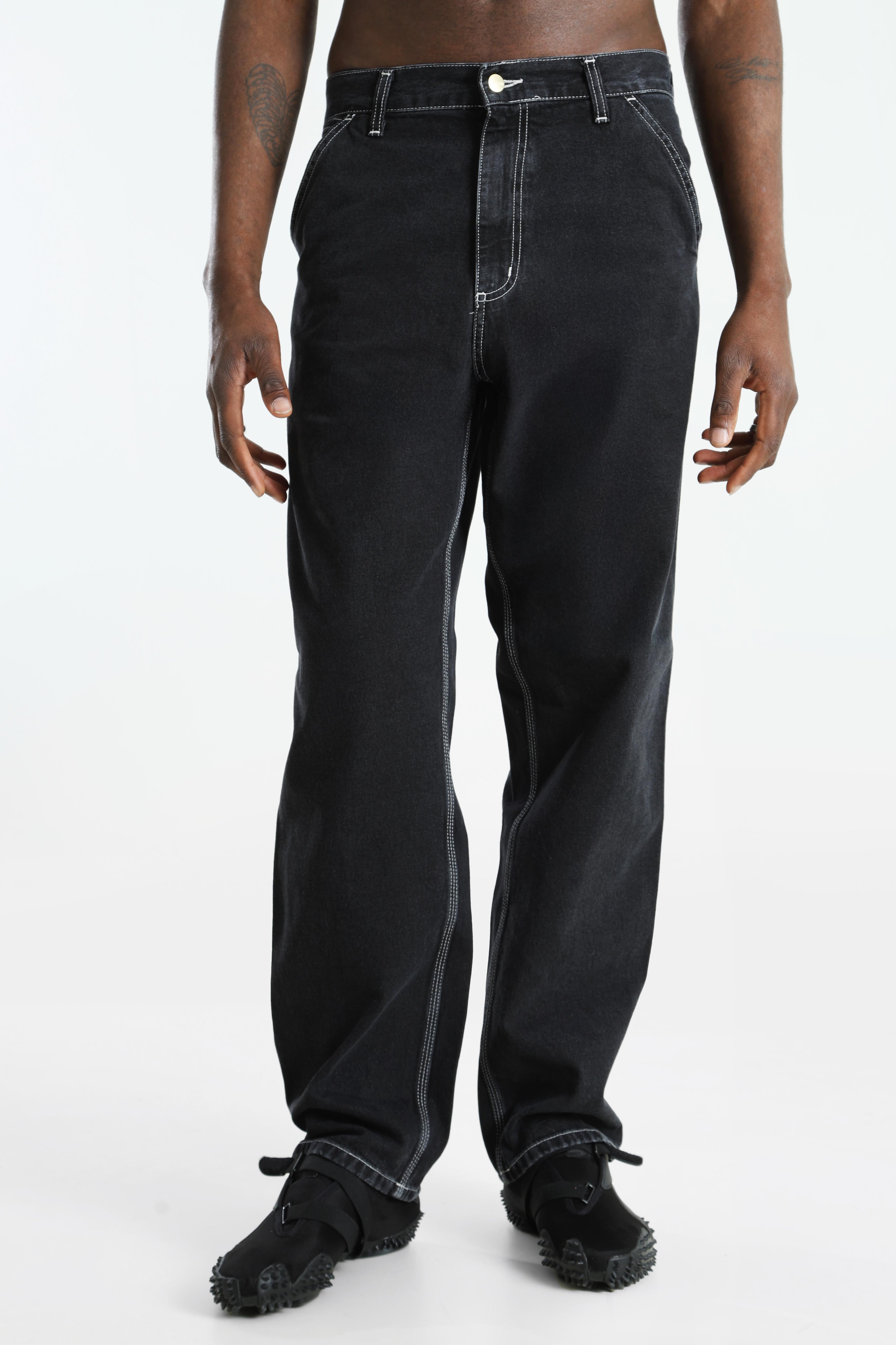Relaxed Straight Fit Jeans - Black Stone Washed