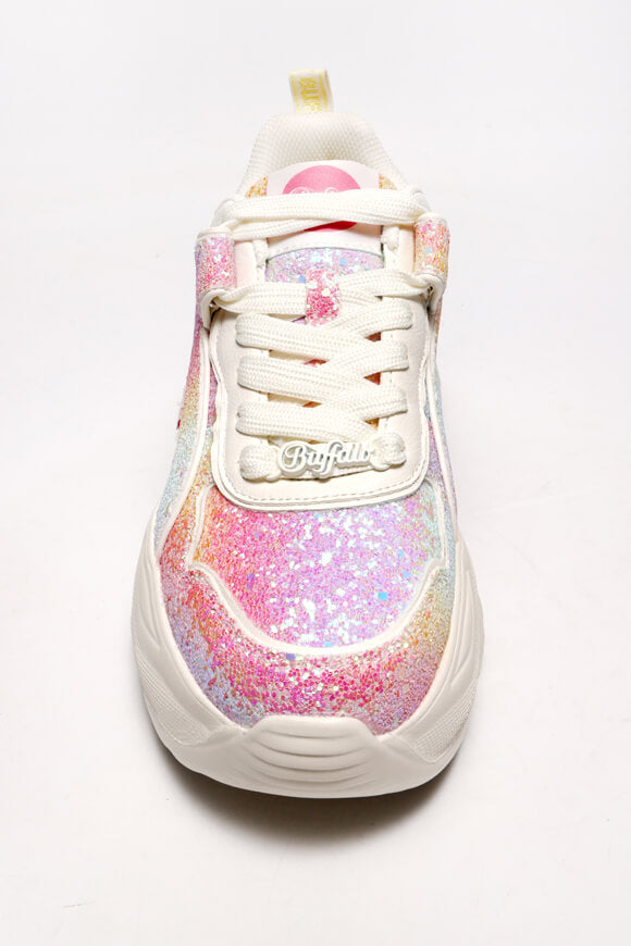 Vegan Bliss One Glam Plateau Sneaker - White + Pink Mermaid