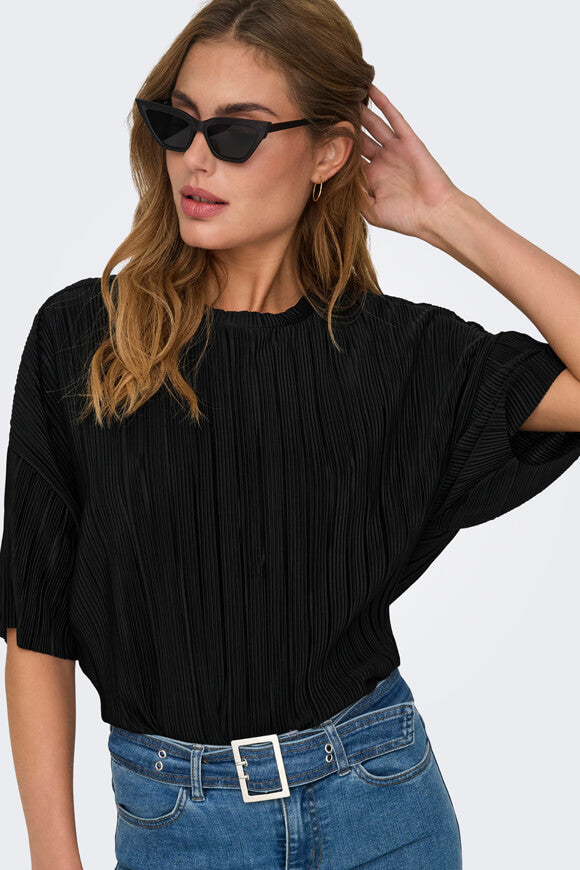 Ravenna Plissee T-Shirt - Black
