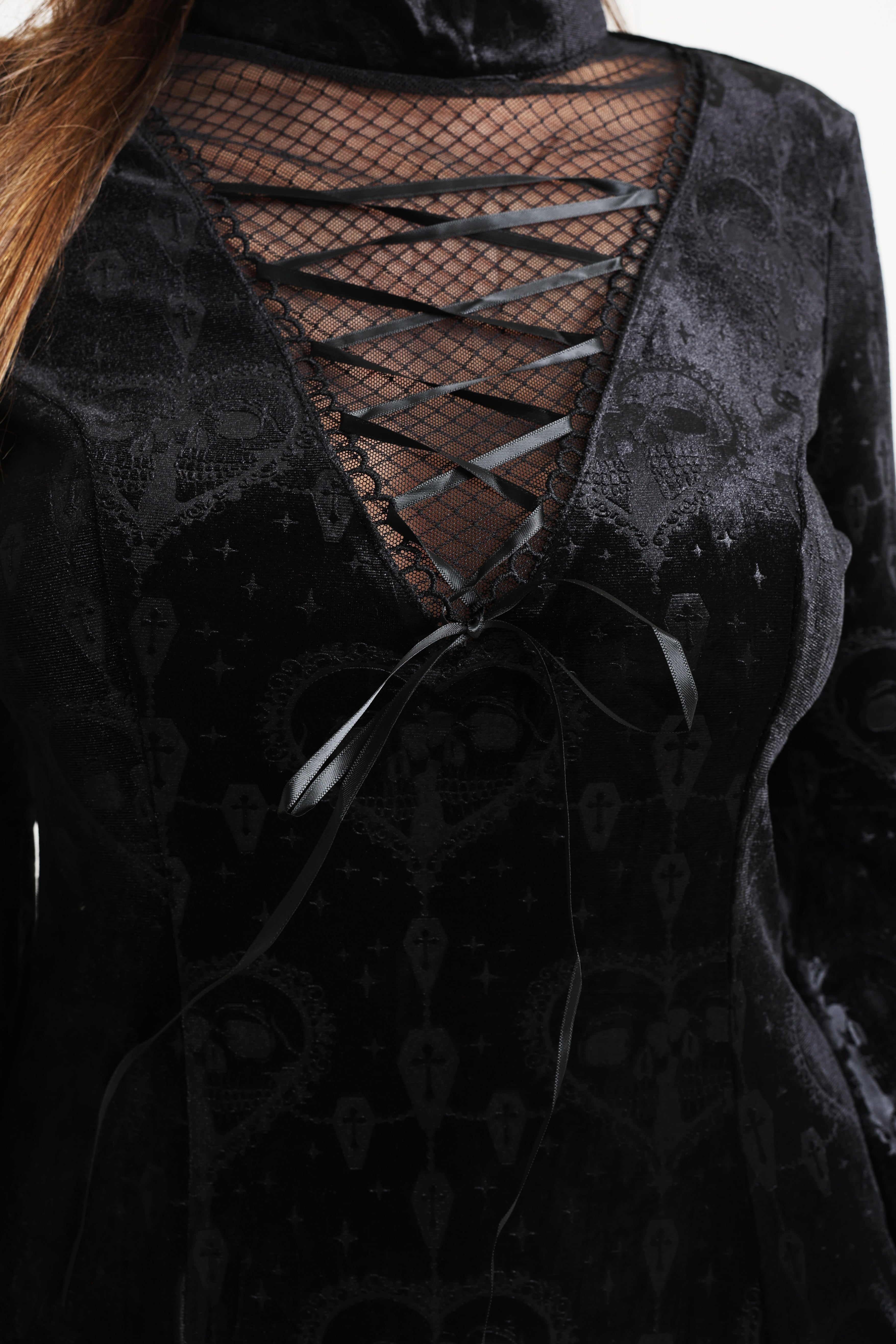 Lucinda Samt Minikleid - Black