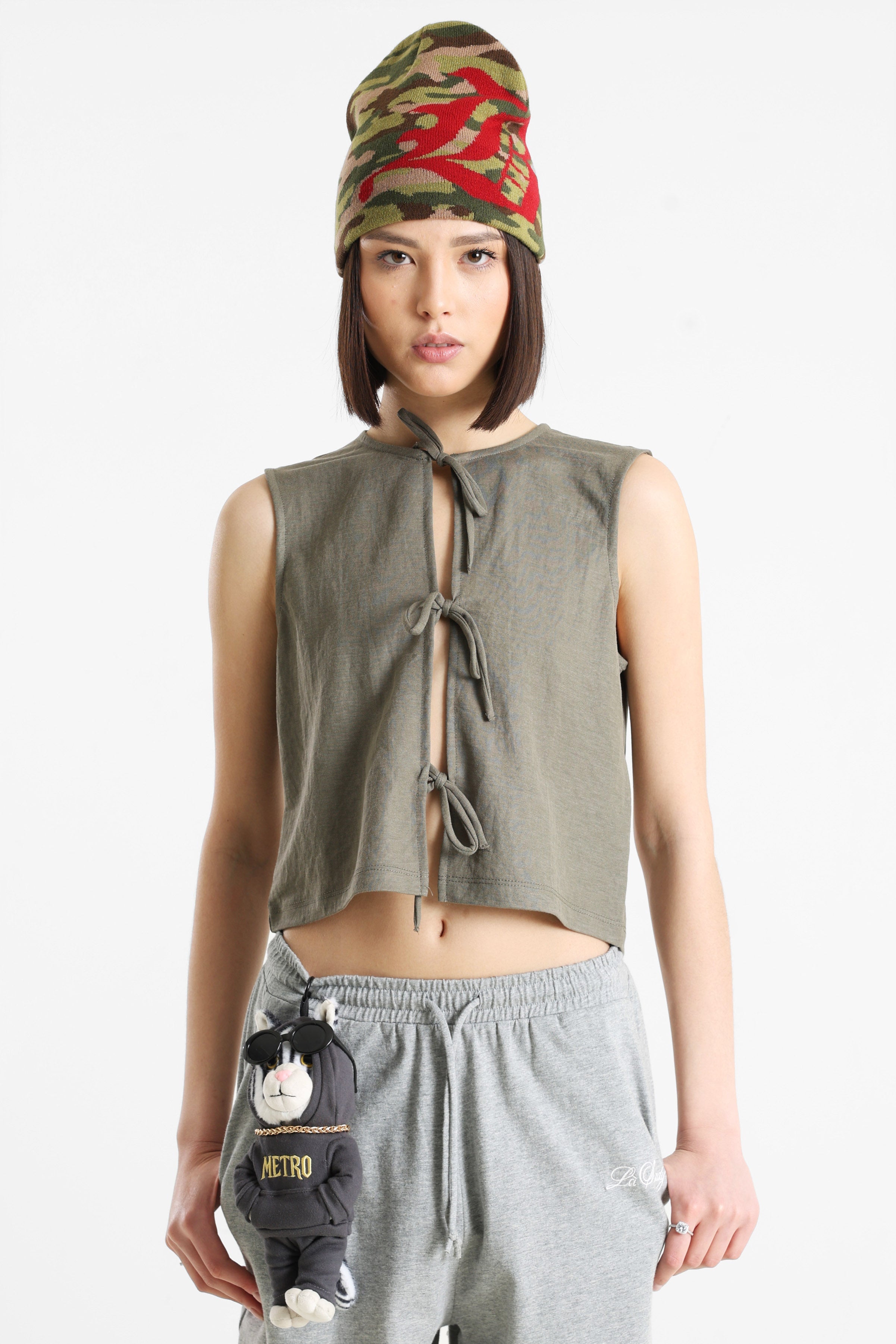 ONLSAKURA Crop Top - Smokey Olive