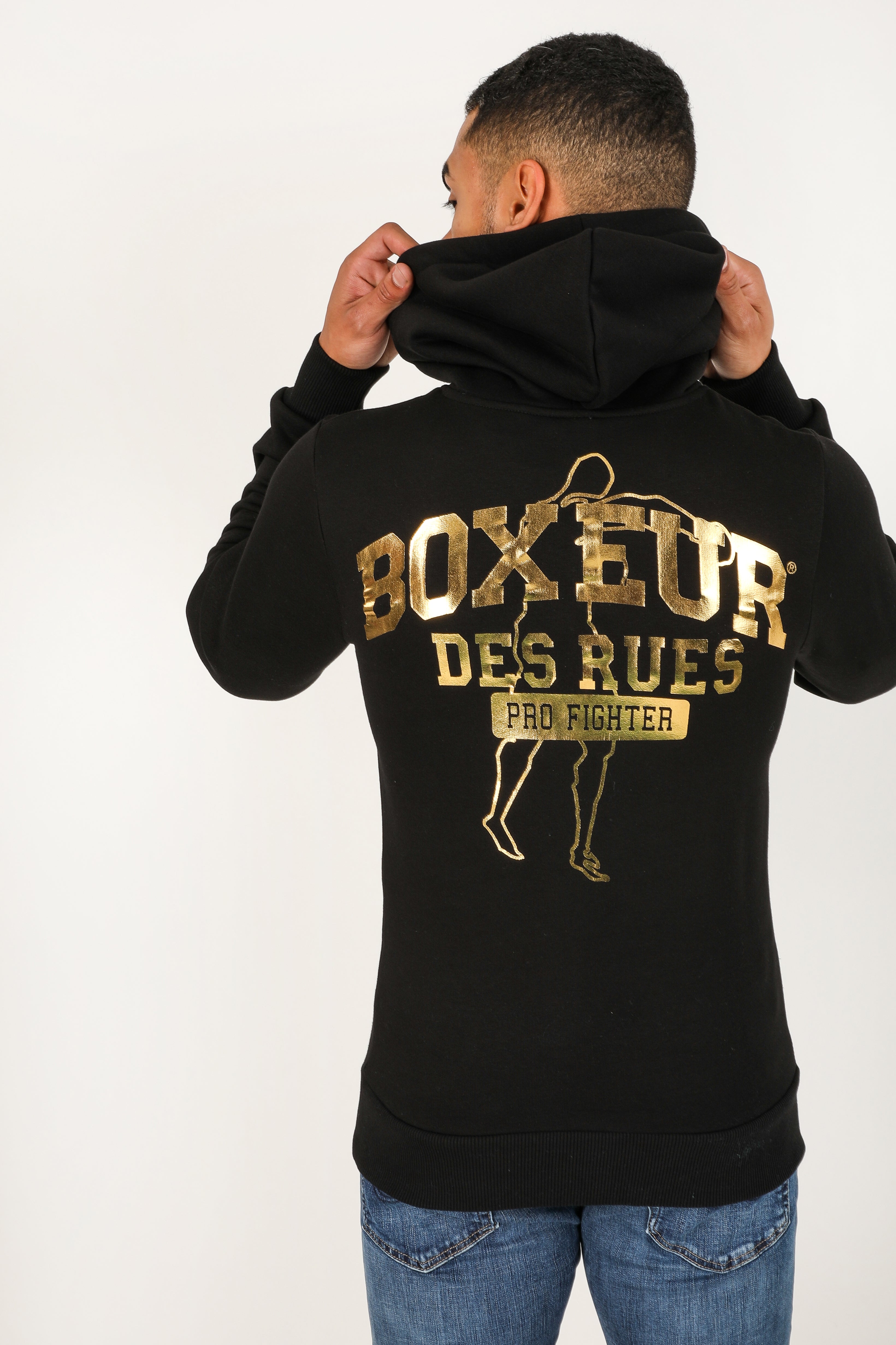 Kapuzensweatshirt - Black + Gold