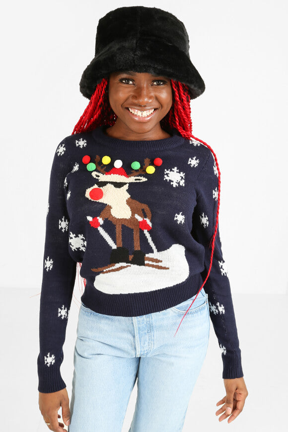 Weihnachtsstrickpullover - Navy Blazer