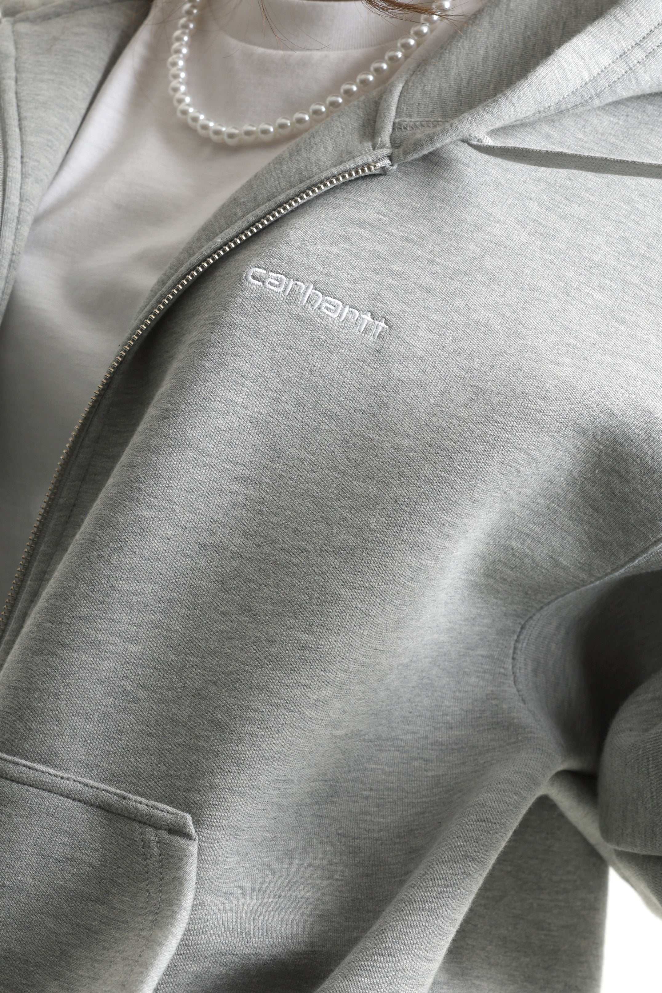 Alda Oversize Kapuzensweatjacke - Grey Heather