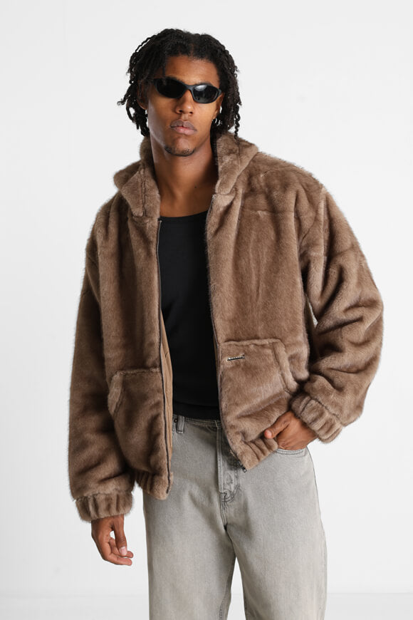 Kunstpelzjacke - Braun