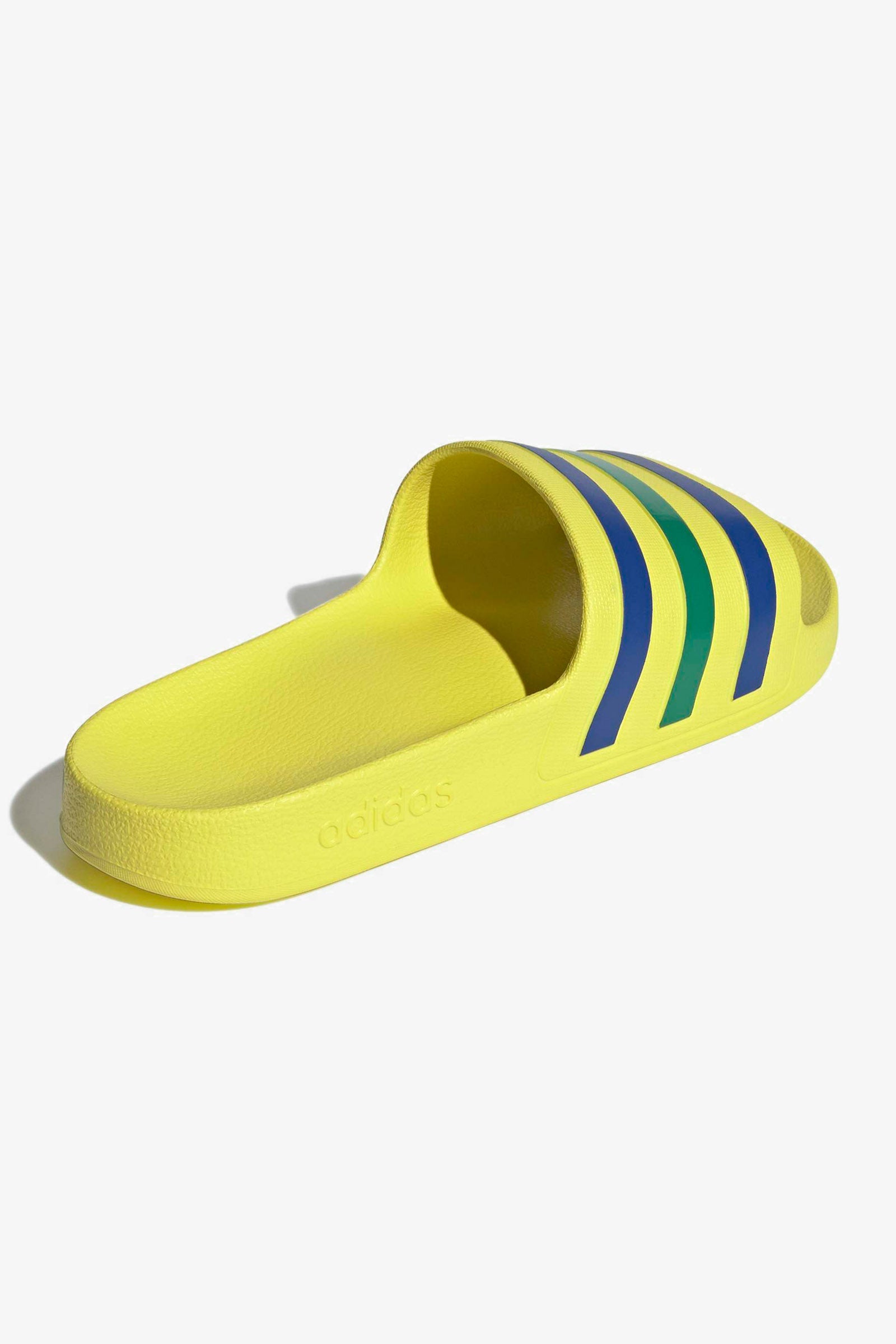 Adilette Aqua Pantoletten - Bright Yellow + Bold Blue + Bold Green